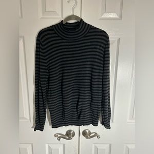 Calvin Klein Black/Gray Turtleneck Lightweight Sweater